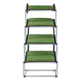 Dog Stairs for Car, 4 Steps Extra Wide Foldable Dog Ramp for Large Dogs with Non-Slip Surface, Portable Lightweight Pet Stairs Ladder for Car, SUV