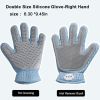 2-in-1 Pet Grooming Glove – Double-Sided Deshedding & Massage Brush for Cats/Dogs, Removes Loose Hair from Fur & Furniture