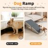 2-in-1 Foldable Pet Stairs Wooden Dog Ramp Non-Slip Portable Steps for Puppy Cat Sofa Bed