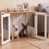 31.5' Dog Crate Furniture Wooden Dog Kennel with Double Lock Doors